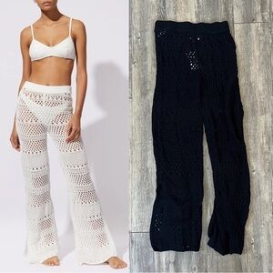 Solid & Striped The Logan Pant in Chunky Cotton Crochet Blackout